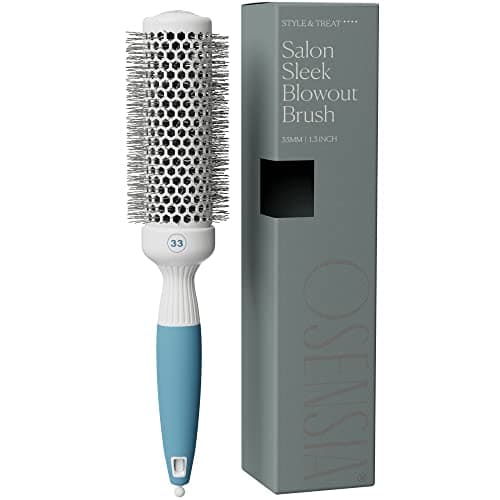 Best Round Hair Brushes #3 from Osensia Professional Round Brush for Blow Drying - Small Ceramic Ionic Thermal Barrel Brush for Sleek, Precise Heat Styling and Salon Blowout - Lightweight Round Hair Brush (Barrel 1.3 inch, Bristle 2 Inch)