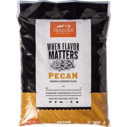 Traeger Grills Pecan 100% All-Natural Wood Pellets for Smokers and Pellet Grills, BBQ, Bake, Roast, 18 lb. Bag