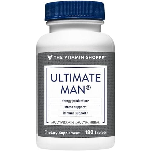 The Vitamin Shoppe Ultimate Man Multivitamin - High Potency Daily Multi with Energy Blend, Complete Nutrition for Men (180 Tablets)