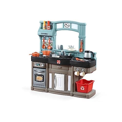 Step2 Best Chefs Kids Kitchen Playset, Indoor/Outdoor Kitchenette, Interactive Play with Lights and Sounds, Made of Durable Plastic, Includes 25 Piece Toy Accessories, For Toddlers 2+ Years Old