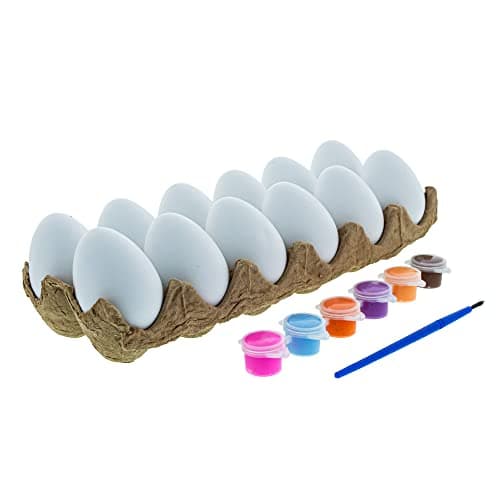 DIY Easter Egg Painting Kit – Blank Plastic Eggs with Paints & Brush for Decorating