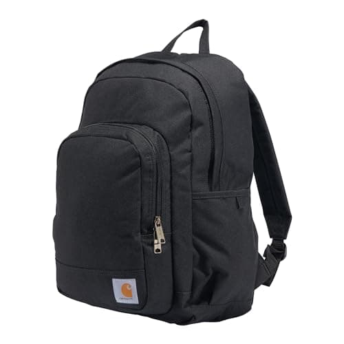 Carhartt 25L Classic Backpack, Durable Water-Resistant Pack W/ 15" Laptop Sleeve and Multiple Organizational Compartments, Black, PFAS Free