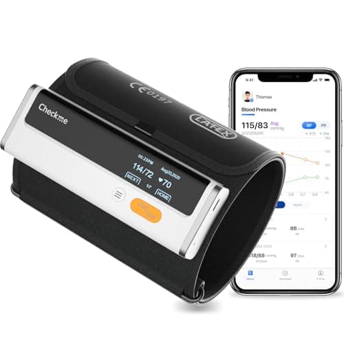 Checkme Bluetooth Blood Pressure Monitor for Home Use, Wireless BP Cuff Automatic Upper Arm Machine, Portable Digital BP Monitor with 50 BP Readings, Unlimited Data Stored in APP for iOS & Android