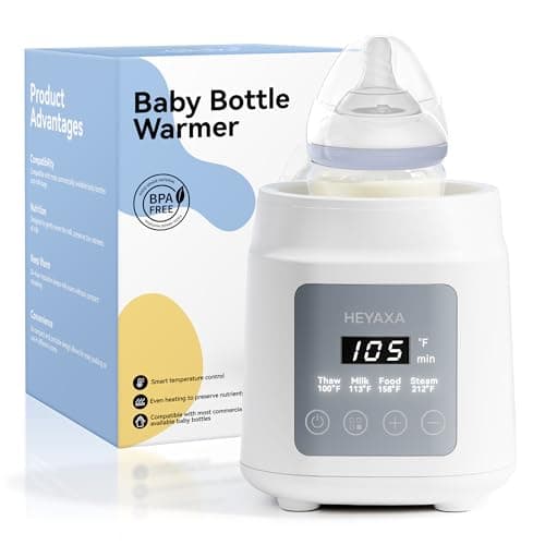 HEYAXA Bottle Warmer with Even Heating to Prevent Nutrient Loss from Fast Heating, Baby Bottle Warmer for Breastmilk & Formula, Accurate Temp Control, Defrost, Keep Warm, Heat Baby Food (White)