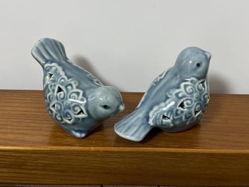 AWOEZ Small Animal Statues, Ceramic Bird Statues, Home Office Decor, Small Decor for Cabinet Shelves Entryway Bookcase TV Stand, Micro Landscape Accessories (Birds)