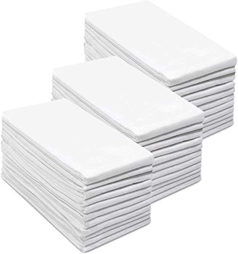 Simpli-Magic 79374 Flour Sack Kitchen Towels, Pack of 14, White, 24"x24"