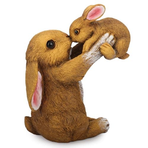Bunny Decor for Garden, Family Rabbit Figurine Statue for Table Decorations, Adorable Outdoor & Indoor Rabbits Decoration, Gifts for Mom and Women