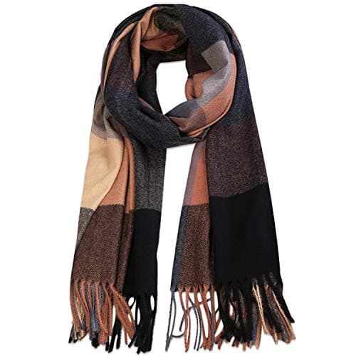 SOJOS Classic Plaid Tartan Cashmere Scarf for Women Men Soft Scarves SC316 with C7