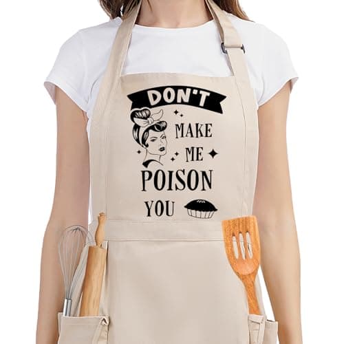 Fairy's Gift Funny Cooking Aprons for Women w/Pockets, Sarcastic Womens Aprons for Kitchen Cooking Humor - Fun Christmas, Birthday, Cute Baking Gifts for Mom Wife Baker Chef Retro Housewife Her