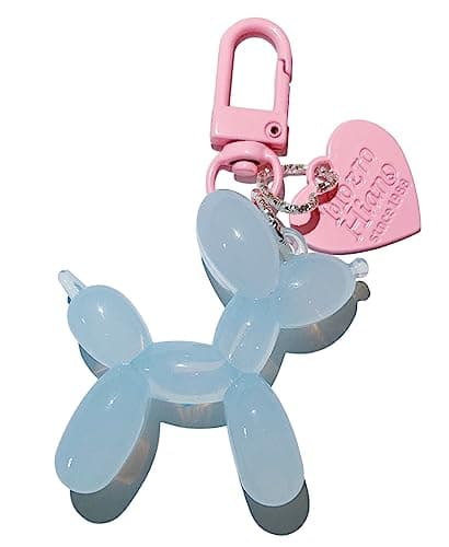 LAEKOU Jelly Balloon Dog Design Keychain for Women, Cute Light Blue Girls Key Chain, Key Chains Accessories for Car Keys