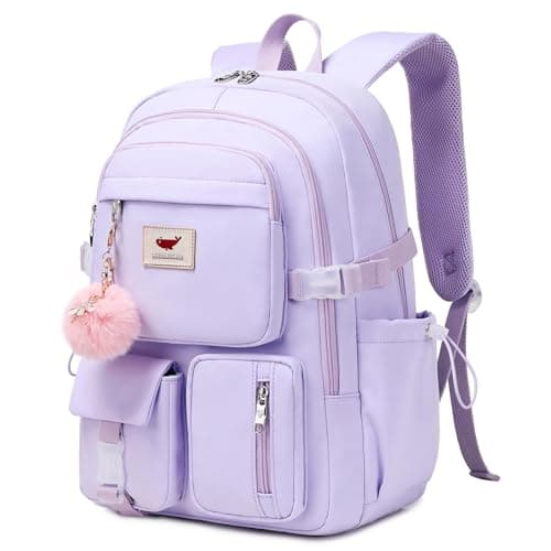 Laptop Backpack 15.6 Inch Kids Elementary Middle High School Bag College Backpacks Anti Theft Travel Back Pack Large Bookbags for Teens Girls Women Students (Purple)