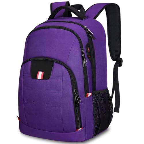 Della Gao Travel Laptop Backpack, Small Backpack for Men and Women with USB Slit Business Computer Backpack Bag (Purple, 15.6 Inch)