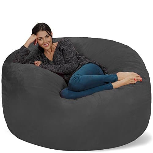 Chill Sack Bean Bag Chair Cover, 5-Feet, Microsuede - Charcoal