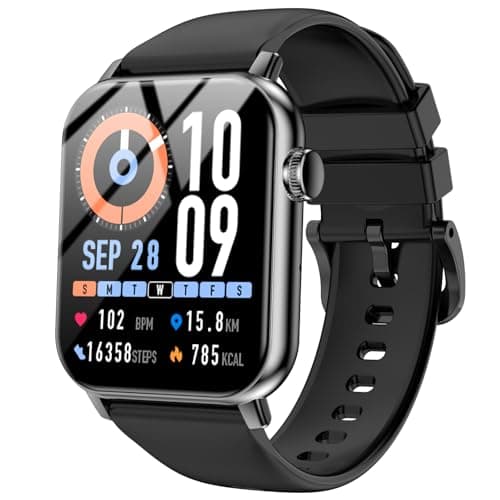 Smart Watches for Men Women, 1.83" HD Touchscreen Fitness Tracker with Bluetooth Calls, IP68 Waterproof, 120+ Sport Modes, 7-Day Battery, 24/7 Heart Rate & Sleep Monitor for iPhone Android iOS (Black)
