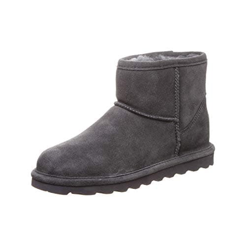 BEARPAW Women's Alyssa Charcoal Size 9 | Women's Ankle Boot | Women's Slip On Boot | Comfortable Winter Boot