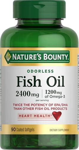 Nature's Bounty Fish Oil, Supports Heart Health, 2400mg, Coated Softgels, 90 Ct.