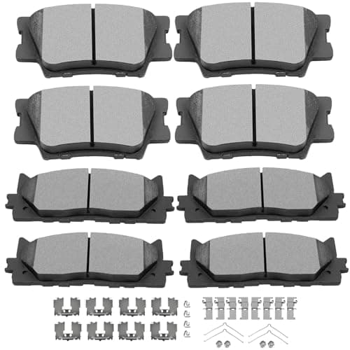 SCITOO Ceramic Front Rear Disc Brake Pad Set fit for 2013-2018 for LEXUS ES300h, 2007-2018 for LEXUS ES350, 2008-2018 for TOYOTA Avalon, 2007-2017 for TOYOTA Camry