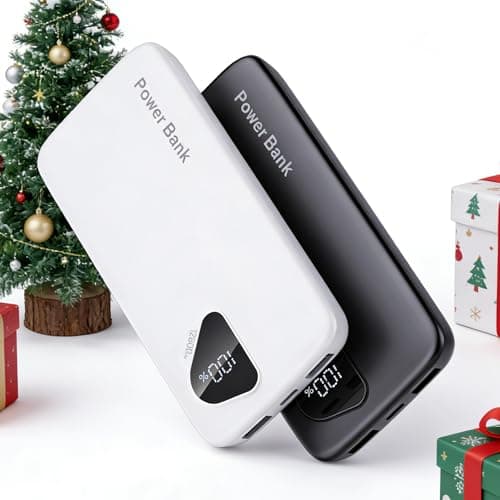 2025 2-Pack 12800mAh Portable Charger with Built in Cables, Travel Essential Battery Pack, 4 Outputs 2 Inputs Slim Power Bank with Cord Wires for iPhone 17/16/15/14, Samsung Galaxy S23/22, Pixel etc