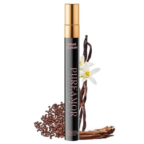 PUREAMOR Pheromones Perfumes for Women, Amber Vanilla Perfume, Long Lasting Eau De Parfum, Premium Sent Blend Cologne for Men & Women, 0.41 fl.oz Travel Size Perfumes Spray