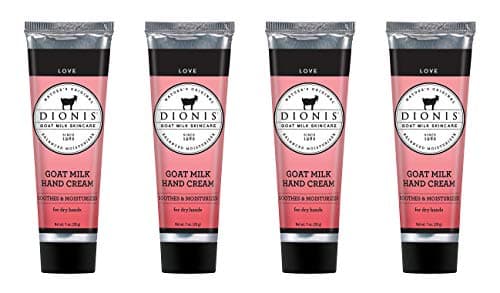 Dionis - Goat Milk Skincare Love Scented Hand Cream (1 oz) - Set of 4 - Made in the USA - Cruelty-free and Paraben-free