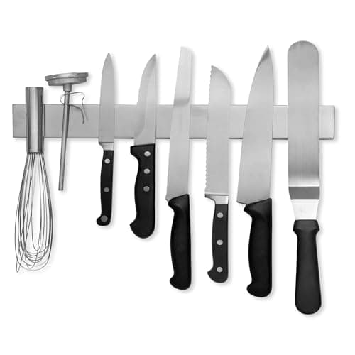 Modern Innovations 16 Inch Stainless Steel Magnetic Knife Bar with Multi-Purpose Functionality as a Knife Holder, Knife Strip, Magnetic Tool Organizer, Art Supply Organizer & Home Organizer