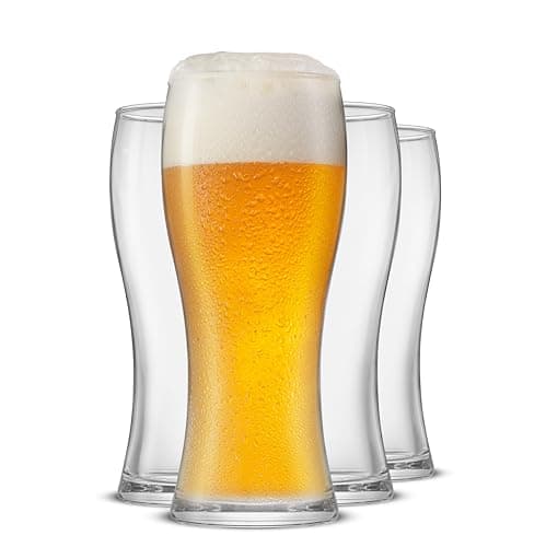 JoyJolt Callen 15.5oz Beer Glasses Set of 4 Beer Pint Glass. Craft Beer Glass, Pilsner Glasses, IPA Beer Glass. Solid Glassware Beer Cup. Classic Beer Gifts, Beer Cups, Mugs and Beer Glasses for Men