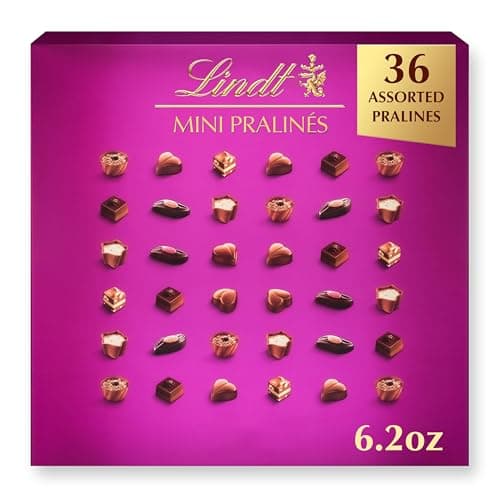 Lindt Mini Pralines, Assorted Chocolate Pralines with Premium Filling, Chocolate Candy for Christmas and Holidays, 36 Count, 6.2 oz Box