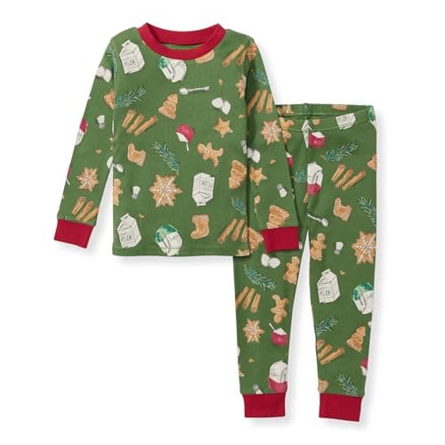 Burt's Bees Baby Baby Girls' Pajamas, Tee and Pant 2-Piece Pj Set, 100% Organic Cotton, Holiday Cookies