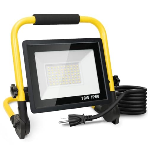 10000LM LED Work Light: Portable Work Light with 5FT Cord - IP66 Waterproof Flood Light for Outdoor Indoor Job Site Workshop Garage Construction Site Lighting, Gifts for Man