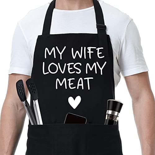 Fairy's Gift Funny Husband Apron - Men's Anniversary, Christmas, Birthday Gifts for Husband - Gifts for Him, Husband Gifts from Wife - Best Husband Anniversary, Manly Gifts for Men, Hubby