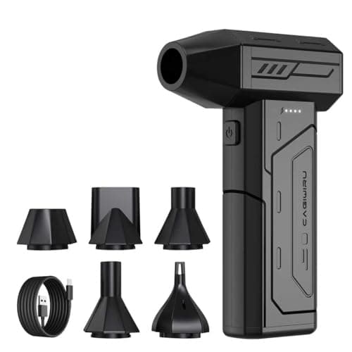 Compressed Air Duster,130000RPM Super Power Cordless Air Duster,Rechargeable Brushless Blower,3 Gear Adjustable Mini Blower with LED Light,Dust Remover for Computer/House/Outdoor/Car