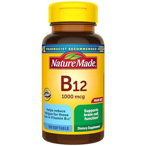 Nature Made Vitamin B12 1000 mcg, Dietary Supplement for Energy Metabolism Support, 150 Softgels, 150 Day Supply