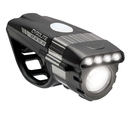 Cygolite Dash Pro– 600 Lumen Bike Light– 5 Night & 3 Daytime Modes– Compact & Durable– IP64 Water Resistant– Sturdy Flexible Mount– USB Rechargeable Headligh, Black, DSH-600-USB