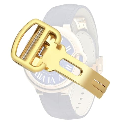 HiCycle2 Buckle Clasp Repalcement For Cartier Tank Pasha Solo Band Leather Rubber Strap (W12mm)