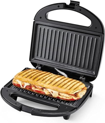 OSTBA Sandwich Maker, 2 Slice Grilled Cheese Maker with Non-stick Grill Plates, Indicator Lights, Cool Touch Handle, Easy to Clean and Store, 750W
