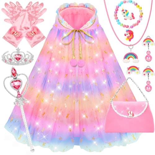 YAOOBEY Princess Dress Up Clothes for Girls 4-6,Unicorn Princess Easter Costumes Toys for Girls 3 4 5 6 7 Year Old Christmas Birthday Gifts