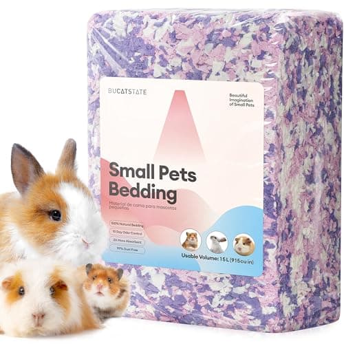 BUCATSTATE Hamster Bedding 15L, 99% Dust-Free Guinea Pig Paper Bedding Odor Control Paper Bedding, Cozy Small Animal Bedding for Rabbit Rat Syrian Dwarf Hamsters Gerbils (Lavender)
