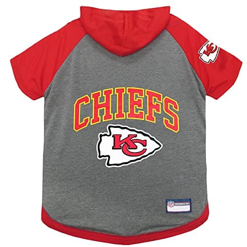 Pets First KCC-4044-XS NFL Kansas City Chiefs Hoodie for Dogs & Cats. | NFL Football Licensed Dog Hoody Tee Shirt, X-Small| Sports Hoody T-Shirt for Pets | Licensed Sporty Dog Shirt.