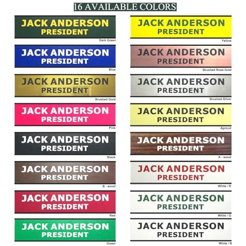 2" x 8" Custom Engraved Name Plate Personalized Office Nameplates with Wall or Desk Aluminum Holder