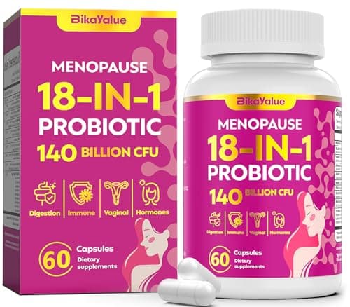 Menopause Supplements for Women, 140 Billion CFU Probiotics, 18-in-1 Menopause Relief with Magnesium, Black Cohosh, Inositol, Hormone Harmony for Women, Night Sweats, Mood Swings, Immunity - 60 Caps