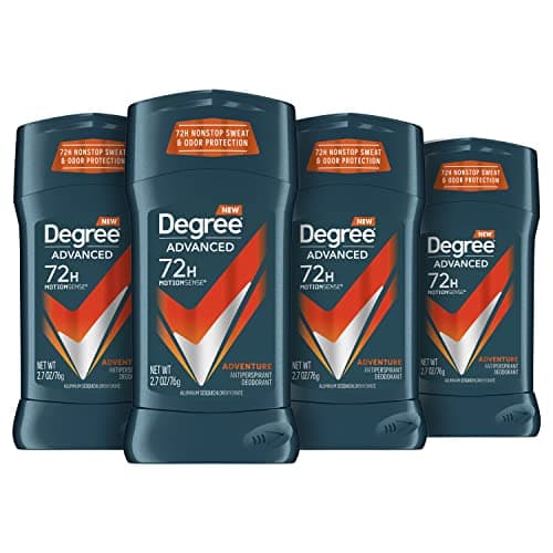 Degree Men Antiperspirant Deodorant Adventure Antiperspirant For Men With MotionSense Technology 2.7 oz, Pack of 4