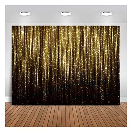 Black Gold for Adult Kids Birthday Party Photo Backdrop Decorations Banner Streamer Flash Banner Party Photography 7x5ft