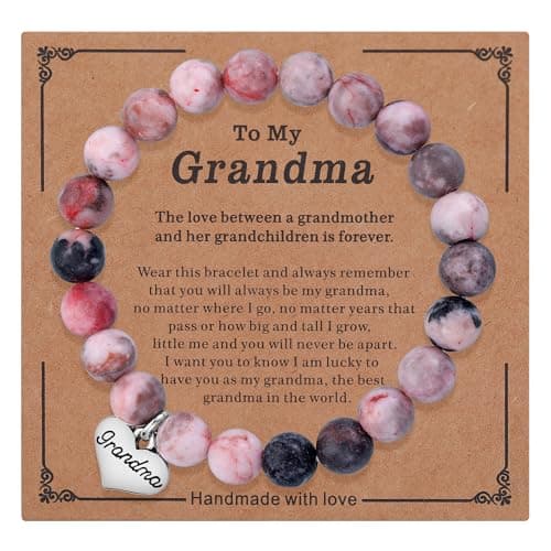 iWenSheng Mother’s Day Gifts for Grandma from Grandchildren Granddaughter Grandson, Grandmother Bracelet Birthday Valentines Christmas Presents