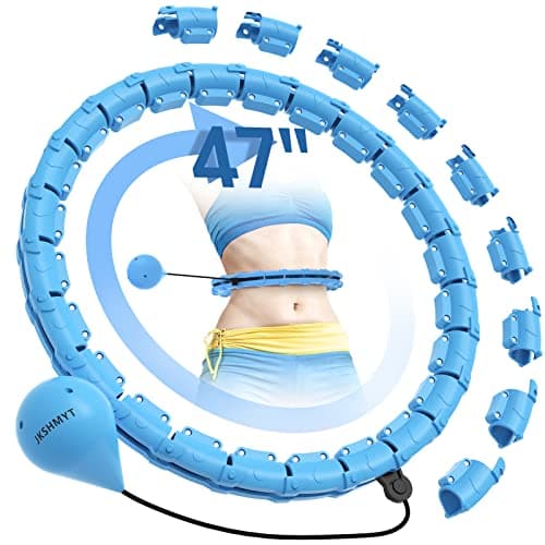 JKSHMYT Weighted Hula Circle Hoops for Adults Weight Loss, Infinity Fitness Hoop Plus Size 47 Inch, 24 Detachable Links, Exercise Hoop Suitable for Women and Beginner