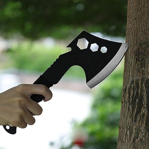 Veectgoo Lightweight Tactical Hatchets Small Camping Backpacking Axe with Nylon Fiber Handle for Bushcraft Outdoor Survival Hiking with 3 Hex Wrenches and Bottle Opener
