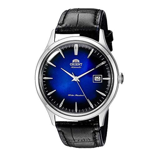 Orient 'Bambino Version 4' Japanese Automatic/Hand Winding Stainless Steel and Leather Dress Watch. Blue, FAC08004D0