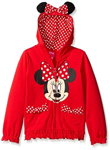 Disney FREEZE Little Girls' Minnie Polka Dot Bow Toddler Hoodie, Red, 3T