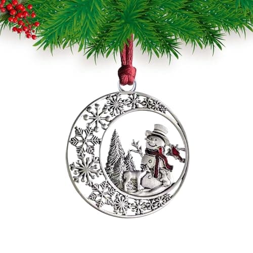 HYDDYLUR Christmas Ornaments 2025,Xmas Keepsake Pendant, Christmas Tree Ornament Handcrafted Metal DIY Hanging Craft Collectibles for Xmas Trees Home Party Party Gifts (Snowman)