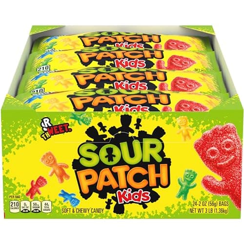 SOUR PATCH KIDS Soft & Chewy Candy, Halloween Candy, 24 - 2 oz Bags