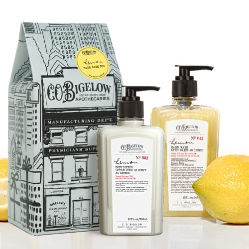 C.O. Bigelow Apothecary Duo - Lemon Hand Care, Hand Soap & Lotion Gift Set of Two - Skin Care for Dry Skin with Moisturizing Lotion & Liquid Hand Wash - 10fl oz Each